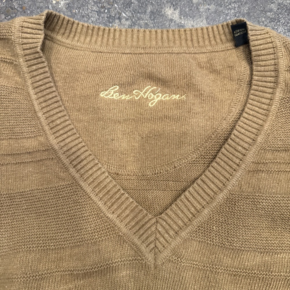 Vintage Ben Hogan Men's Sweater V-Neck Long Sleeve Brown XL - Picture 2 of 5